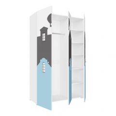 Детская Сити ПМ-332.25 исп 2 Шкаф комбинирован (3д) (Белый/Графит/Голубой) в Шадринске - shadrinsk.mebel24.online | фото 2