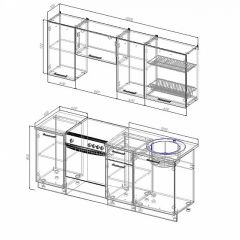 Кухонный гарнитур Антрацит 2000 (Стол. 26мм) в Шадринске - shadrinsk.mebel24.online | фото 2