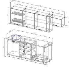 Кухонный гарнитур Лофт 2550 (Стол. 26мм) в Шадринске - shadrinsk.mebel24.online | фото 2