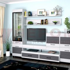 Гостиная Камелия Композиция 5 (Снежный ясень - серый) в Шадринске - shadrinsk.mebel24.online | фото
