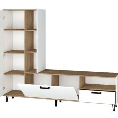 Гостиная Трикс (Дуб крафт золотой/Белый текстурный) в Шадринске - shadrinsk.mebel24.online | фото 2