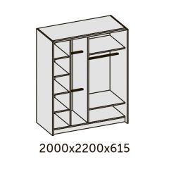 ИННЭС-5 Шкаф-купе 2-х дв. 2000 (2 дв. Ф3 - венге вст. экокожа корич) в Шадринске - shadrinsk.mebel24.online | фото 2