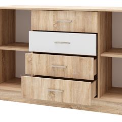 БЕАТРИС Комод К1400 (Дуб Сонома/Белый глянец) в Шадринске - shadrinsk.mebel24.online | фото 2