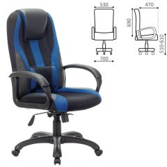 Кресло компьютерное BRABIX PREMIUM "Rapid GM-102" (экокожа/ткань, черное/синее) 532106 в Шадринске - shadrinsk.mebel24.online | фото 2