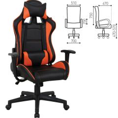 Кресло компьютерное BRABIX "GT Racer GM-100" (черное/оранжевое) 531925 в Шадринске - shadrinsk.mebel24.online | фото 2
