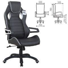 Кресло компьютерное BRABIX Techno Pro GM-003 (экокожа черное/серое, вставки серые) 531814 в Шадринске - shadrinsk.mebel24.online | фото