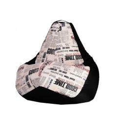 Кресло-мешок XL Газета-Black в Шадринске - shadrinsk.mebel24.online | фото