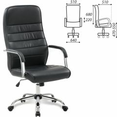Кресло офисное BRABIX "Stark EX-547" (экокожа, хром, черное) 531948 в Шадринске - shadrinsk.mebel24.online | фото 2