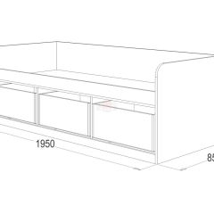 Кровать-8 одинарная с 3-мя ящиками (800*1900) ЛДСП в Шадринске - shadrinsk.mebel24.online | фото 3