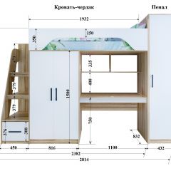 Кровать-чердак Тея + Шкаф-Пенал Тея в Шадринске - shadrinsk.mebel24.online | фото 2