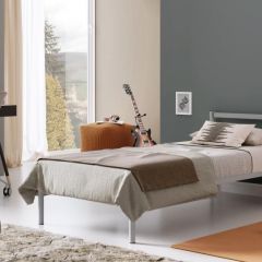 Кровать Мета с ортопедическим основанием 900 (серый) в Шадринске - shadrinsk.mebel24.online | фото