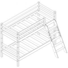 Кровать низкая с наклонной лестницей Соня (Вариант 12) в Шадринске - shadrinsk.mebel24.online | фото 3