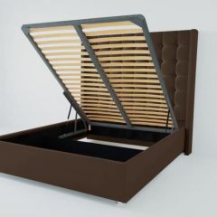 Кровать Венеция ЛЮКС с ПМ 900 (экокожа коричневая) в Шадринске - shadrinsk.mebel24.online | фото 2