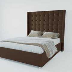 Кровать Венеция ЛЮКС с ПМ 800 (экокожа коричневая) в Шадринске - shadrinsk.mebel24.online | фото