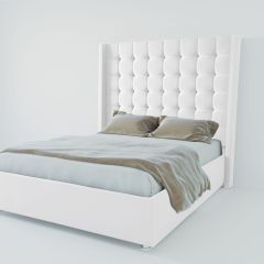 Кровать Венеция ЛЮКС с ПМ 900 (экокожа белая) в Шадринске - shadrinsk.mebel24.online | фото 2