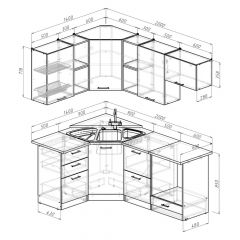 Кухонный гарнитур Лариса оптима 4 1400х2000 мм в Шадринске - shadrinsk.mebel24.online | фото 2