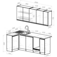 Кухонный гарнитур Ноктюрн прайм 400 1100х2000 мм в Шадринске - shadrinsk.mebel24.online | фото 2