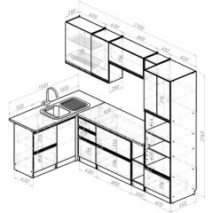 Кухонный гарнитур Симфония мега прайм 1500х2700 мм в Шадринске - shadrinsk.mebel24.online | фото 2