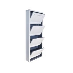 Обувница Комфорт Ф 002 Фасад 3D Гармонь ребро (4 секции) в Шадринске - shadrinsk.mebel24.online | фото
