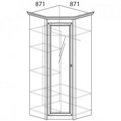 Шкаф угловой №641 "Флоренция" Фасад глухой (угол 871*871) Дуб оксфорд в Шадринске - shadrinsk.mebel24.online | фото 2
