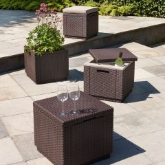 Пуфик Куб с подушкой (Cube with cushion) коричневый - серо-бежевый* в Шадринске - shadrinsk.mebel24.online | фото 3