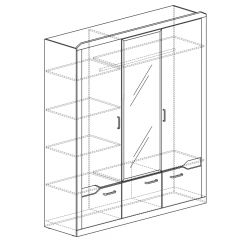 Шкаф для платья и белья 3-дверный № 310 Ронда в Шадринске - shadrinsk.mebel24.online | фото 2