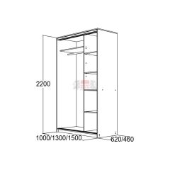 МИРАЖ 10.2 (620) Шкаф для платья и белья в Шадринске - shadrinsk.mebel24.online | фото 2