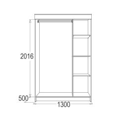 МИРАЖ 11 (1300) Шкаф для платья и белья в Шадринске - shadrinsk.mebel24.online | фото 2