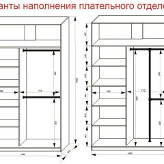 Шкаф-купе 1400 серии SOFT D8+D2+B2+PL4 (2 ящика+F обр.штанга) профиль «Графит» в Шадринске - shadrinsk.mebel24.online | фото 7