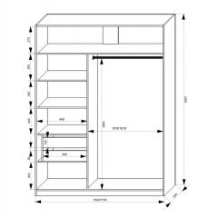 Шкаф-купе 1500 серии NEW CLASSIC K3+K3+B2+PL1 (2 ящика+1 штанга) профиль «Капучино» в Шадринске - shadrinsk.mebel24.online | фото 3