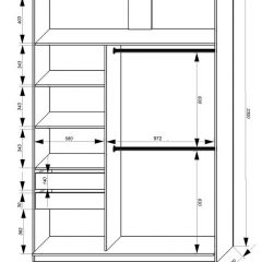 Шкаф-купе 1600 серии SOFT D8+D2+B2+PL4 (2 ящика+F обр.штанга) профиль «Графит» в Шадринске - shadrinsk.mebel24.online | фото 2