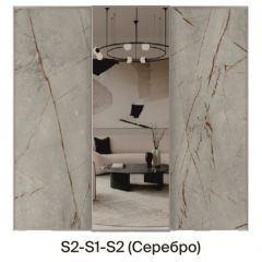 Шкаф-купе 1950 серии SILVER S4+S1+S4 B22+PL4 (по 2 ящика лев/прав+F обр.штанга) профиль «Серебро» в Шадринске - shadrinsk.mebel24.online | фото 7