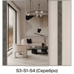 Шкаф-купе 1950 серии SILVER S4+S1+S4 B22+PL4 (по 2 ящика лев/прав+F обр.штанга) профиль «Серебро» в Шадринске - shadrinsk.mebel24.online | фото 9