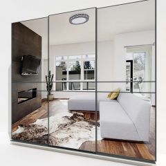 Шкаф-купе 2400 серии SOFT D4+D4+D4+B22+PL1 (по 2 ящика лев/прав+1штанга) профиль «Графит» в Шадринске - shadrinsk.mebel24.online | фото 4