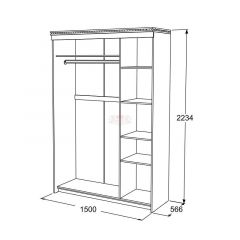 Шкаф-купе 3-х дверный Ольга-13 (1500) в Шадринске - shadrinsk.mebel24.online | фото 2