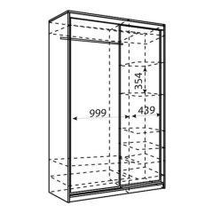 Шкаф-купе Рене 1500 вариант 7 (Тройной ЛДСП/Тройной ЛДСП) в Шадринске - shadrinsk.mebel24.online | фото 2