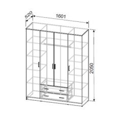 Шкаф ШК 1 (Дуб Золотой) в Шадринске - shadrinsk.mebel24.online | фото 2