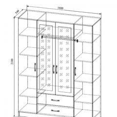 СОФИ СШК1600.1Шкаф 4-х ств с2мя зерк, 2 ящиками в Шадринске - shadrinsk.mebel24.online | фото 2