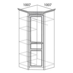 Шкаф угловой №183 "Лючия" Фасад зеркало (Угол 1007*1007) Дуб оксфорд в Шадринске - shadrinsk.mebel24.online | фото 2