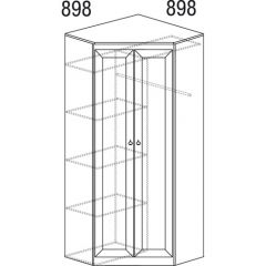 Шкаф угловой №606 Инна (угол 898*898) Денвер темный в Шадринске - shadrinsk.mebel24.online | фото 3