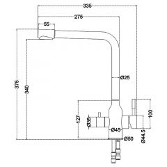 Смеситель д/кухни MELANA-F610304 Stello нерж.сталь, с переключателем на фильтр, однорычажный, сатин в Шадринске - shadrinsk.mebel24.online | фото 4