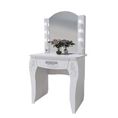 Стол туалетный Розалия №12 + ПОДСВЕТКА (лиственница белая, омела) в Шадринске - shadrinsk.mebel24.online | фото