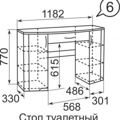 Стол туалетный Виктория 6 + полка 11  в Шадринске - shadrinsk.mebel24.online | фото 3