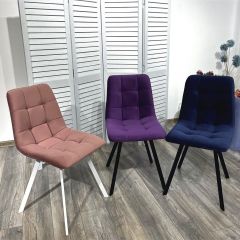 Стул CHILLI-Q SQUARE розовый #15, велюр / белый каркас, 4 шт./1 к, М-City в Шадринске - shadrinsk.mebel24.online | фото 5