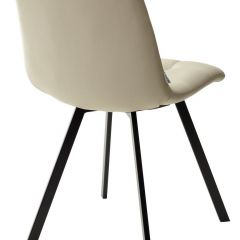 Стул CHILLI SQUARE HK017-02 серо-бежевый, PU/ черный каркас М-City в Шадринске - shadrinsk.mebel24.online | фото 4