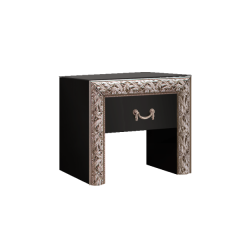 Тумба прикроватная Тиффани Premium черная/серебро (ТФТП-1(П) в Шадринске - shadrinsk.mebel24.online | фото