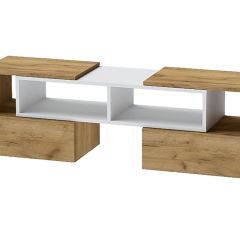 Тумба раздвижная (ЛДСП дуб крафт золотой/белый) в Шадринске - shadrinsk.mebel24.online | фото