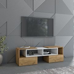 Тумба раздвижная (ЛДСП дуб крафт золотой/белый) в Шадринске - shadrinsk.mebel24.online | фото 3