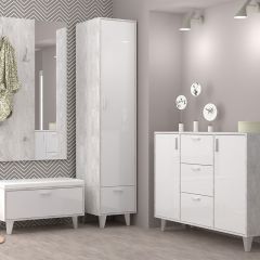 Вешалка с зеркалом Эго ВЗ-1 Бетон светлый в Шадринске - shadrinsk.mebel24.online | фото 2