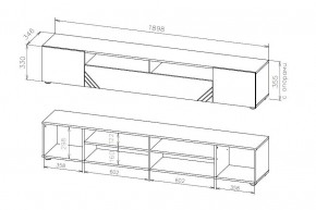 БАЙКАЛ Тумба для телевидеоаппаратуры (Графит/Дуб золотой) в Шадринске - shadrinsk.mebel24.online | фото 3
